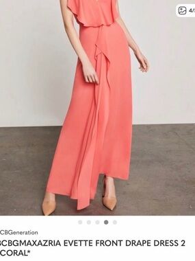 BCBGMaxAzria Coral Front Drape Maxi Skirt